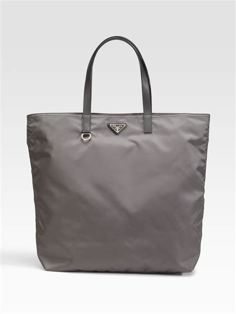 prada grey nylon tote|Prada nylon shopper tote.